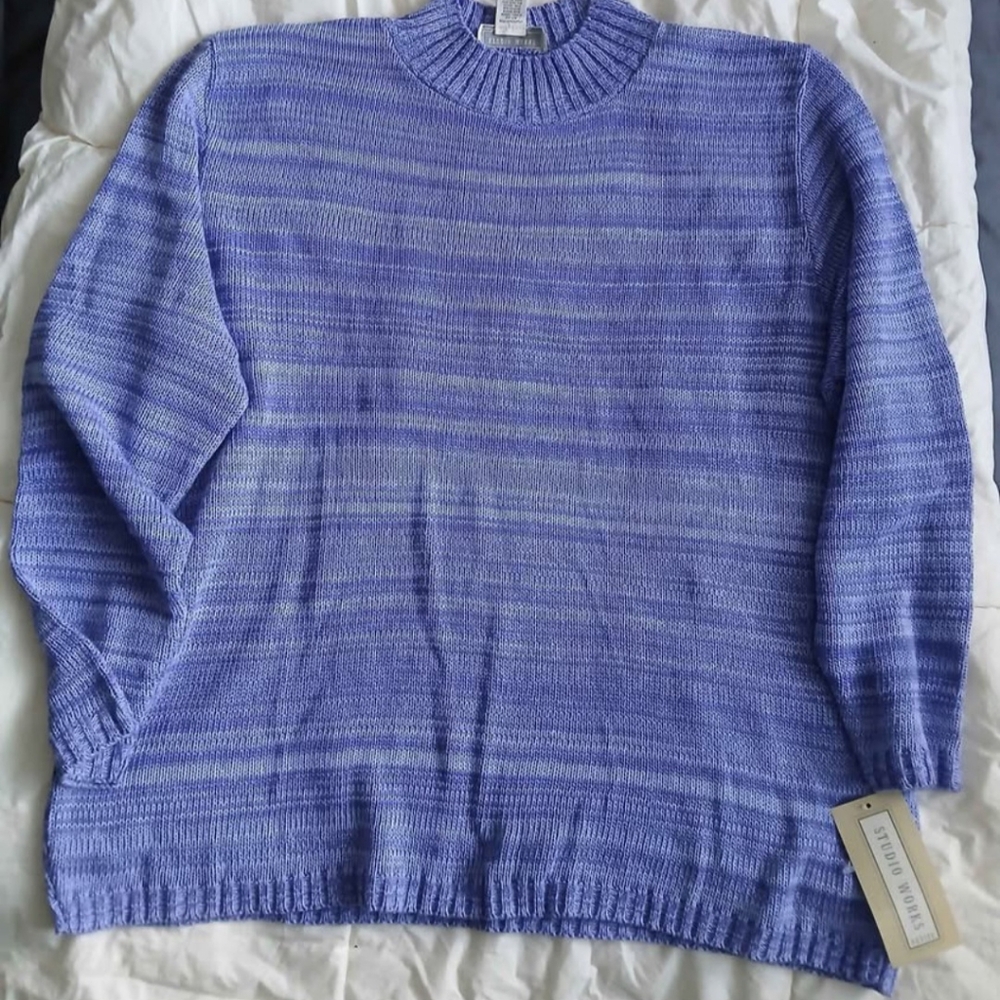 Vintage Studio Works Sweater Womens Purple 2X New with Tags